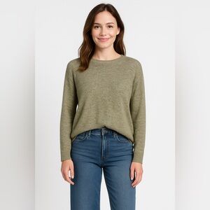 Banana Republic Green Linen Split Back Crop Top S